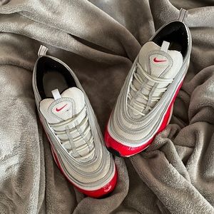 Men's Nike Air Max 97 silver and red patent leather